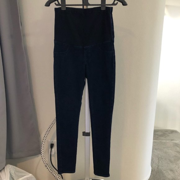 Motherhood Maternity Pullover Sweatshirt Blue and Dark Blue Jeans - Picture 5 of 7